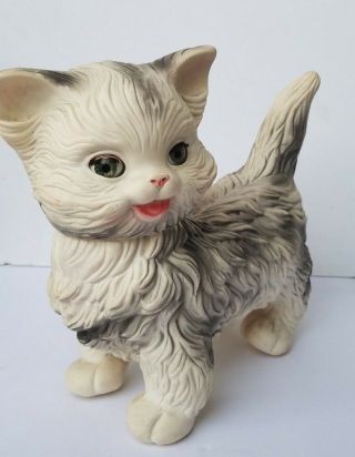 Vintage 1960 The Edward Mobley Co.  Arrow Rubber Toy Squeaking Cat 9 1/2 " Long