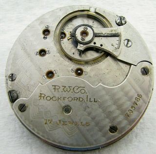 Antique 18s Rockford Grade 935 17 Jewel Pocket Watch Movement Parts