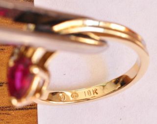 Pear Shape Ruby And Diamond Ring in 18k Gold MAKE OFFER 11