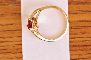 Pear Shape Ruby And Diamond Ring in 18k Gold MAKE OFFER 6