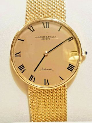 Vintage Rare Audemars Piguet Automatic Men ' s Watch Full Gold K2120 3