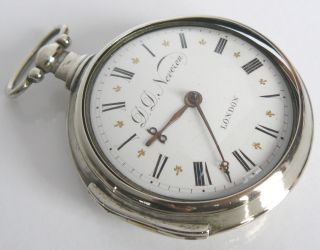 Georgian 1770 Verge Fusee Neveren London Hm Paired Swingout Pocket Watch