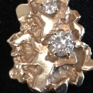 Vintage marked 14k yellow gold diamond pendant on 20” 14k necklace 35.  5 grams 4