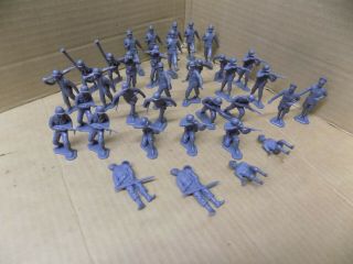 Marx D - Day Invasion/tank Battle Play Set 54mm German Soldiers In Gray Plastic