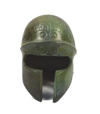 Ancient Greek Athenian Helmet Bronze Miniature Artifact