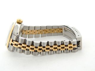 Rolex Datejust Ladies 2Tone 14K Gold Stainless Steel Watch Silver Diamond 6917 4