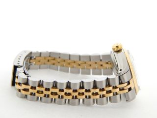 Rolex Datejust Ladies 2Tone 14K Gold Stainless Steel Watch Silver Diamond 6917 5