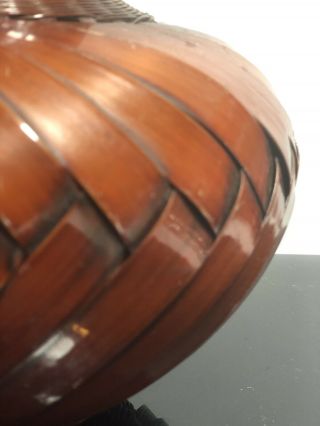 Antique Chinese Porcelain Vase Covered In Bamboo