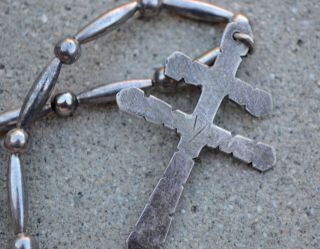 Rare VTG Old Pawn Navajo Necklace Fred Harvey Era Silver Pueblo Dragonfly Cross 4