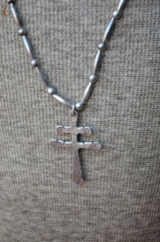 Rare VTG Old Pawn Navajo Necklace Fred Harvey Era Silver Pueblo Dragonfly Cross 7