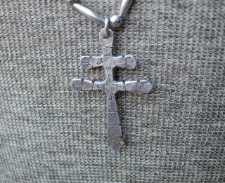 Rare VTG Old Pawn Navajo Necklace Fred Harvey Era Silver Pueblo Dragonfly Cross 8