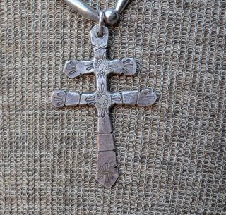 Rare VTG Old Pawn Navajo Necklace Fred Harvey Era Silver Pueblo Dragonfly Cross 9