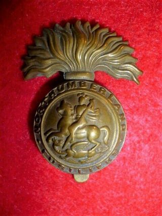 The Northumberland Fusiliers Ww1 Brass Cap Badge