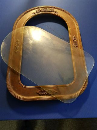 Antique Vintage Convex Bubble Glass With Picture Frame