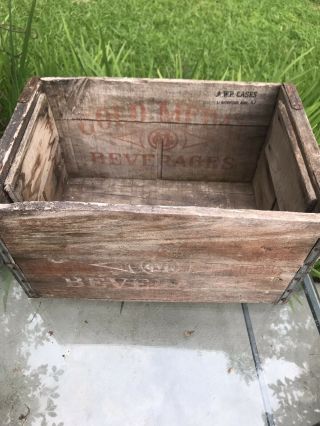 Gold Medal Beverages Red Wooden Crate Box Old Antique Wood bottles Drink crate 3