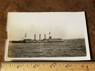 Wwi Photograph Navy Battleship - Taken By A Bb - 5 Kearsarge Sailor