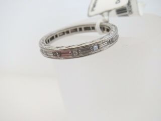 Antique Vintage Estate ART DECO PLATINUM BAGUETTE DIAMOND ETERNITY BAND Size7.  75 8