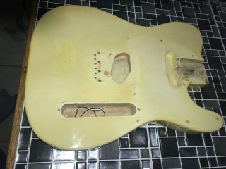 Vintage Fender Telecaster Blonde 1969 - 1971 Body Paint Cup Strap Buttons