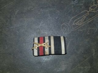 Wwi Wwii German Ribbon Bar War Cross Of Honor With Swords And Iron Cross 1914