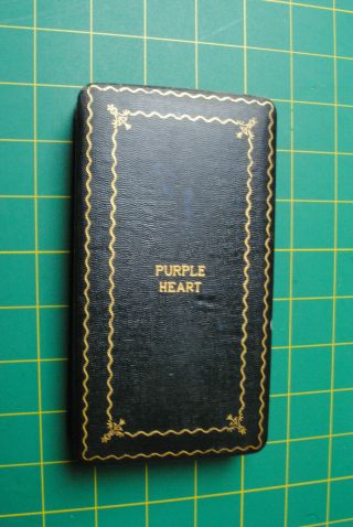 Vintage Ww2 Wwii Purple Heart Presentation Coffin Case Box No Medal 05 - 014