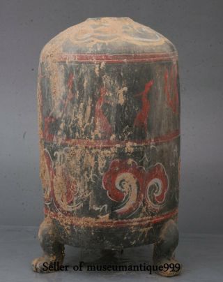 12 " Ancient Chinese Han Painting Pottery Dynasty Bells Flower Pot Jar Crick Vase