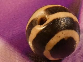 ANCIENT ETCHED AGATE 2 EYE PYU PUMTEK INDO TIBETAN GHOST EYE 