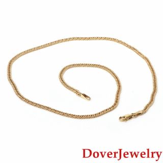 Italian 18K Yellow Gold Curb Link Chain Necklace 6.  0 Grams NR 2