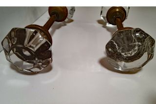 Vintage Clear Glass Door Knob Handles with Spindles (qty 2) 2