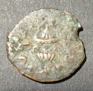 Judea Great Revolt/jewish - Roman War Ancient Pruta Year 3 Coin 68 - 69 Ce; Hen - 1363