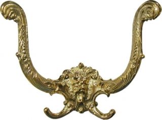 Victorian Style Cast Brass Lion Head Coat Hook With Base Jacket Rack Hat Clothes