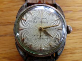 Vintage Bulova Wrist Watch 23 Jewels Self Winding Six Adjustments