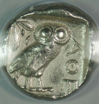 Ancient Attica Athens 454 - 404 BC Athena Owl Tetradrachm Silver Coin ANACS VF35 3
