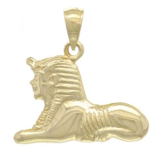 14k Yellow Gold Solid Ancient Egypt The Sphinx Charm Pendant 2.  6grams