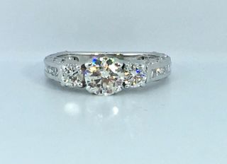 1.  50 Ct Natural Diamond 3 Three Stone Ring Solid 18k White Gold Antique Design