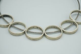 VTG Authentic Hans Hansen Denmark Modernist Multi Circle Necklace Scarce 300 3