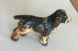 Rare Antique Hubley Springer Spaniel Dog Cast Iron Paperweight Figurine