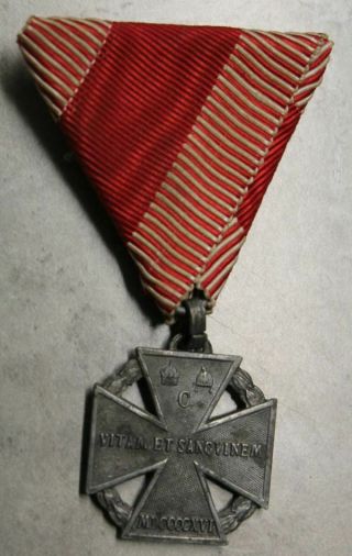 Kuk Ww1 Austria Medal Karl Troop Cross Truppenkreuz With Orig.  Ribbon B