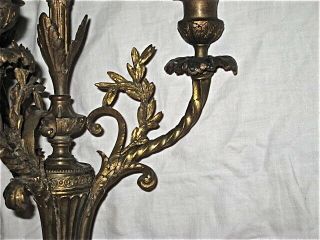 Antique French Cast Bronze Candelabra,  19th Century,  electrified at one time 3