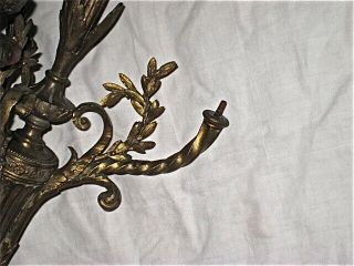 Antique French Cast Bronze Candelabra,  19th Century,  electrified at one time 6