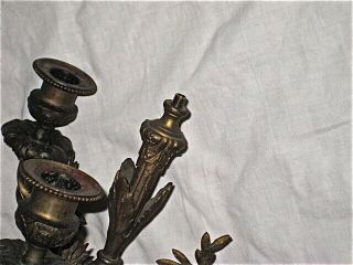 Antique French Cast Bronze Candelabra,  19th Century,  electrified at one time 7