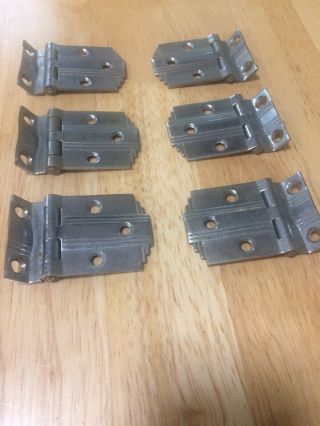 Vintage Art Deco Cabinet Hinges Set Of Six Probably Chrome Or Stainless Steel