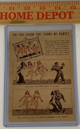 Wwii German Propaganda Leaflet " Story Of Paris " Nude Comic Death Woman