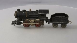 Ives O Gauge Prewar Cast Iron Steam Locomotive & Tinplate Tender