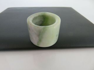 Old Chinese Hand Carved Jade Archers Ring 2