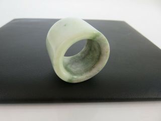 Old Chinese Hand Carved Jade Archers Ring 4