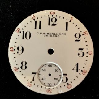 Illinois Pocket Watch Dial Private Label C.  P.  Kimball & Co.  16sz,