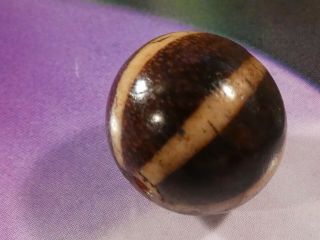 Ancient Pumtek Pyu Bead  6 Stripe Sun Ray  Rare 13.  7 Mm Very High Contrast