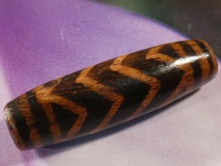 ANCIENT PUMTEK PYU BEAD  4 ZIG ZAG TIGER 