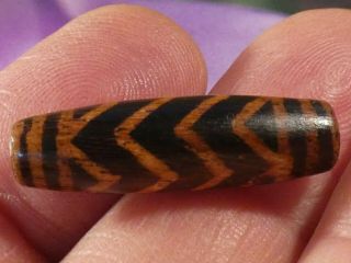 ANCIENT PUMTEK PYU BEAD  4 ZIG ZAG TIGER 