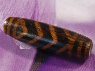 ANCIENT PUMTEK PYU BEAD  4 ZIG ZAG TIGER 